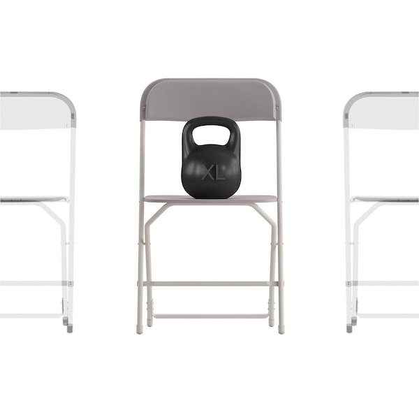 Flash Furniture 4PK Commercial Grade Gray Plastic Folding Chairs 4-LE-L-3-W-GY-GG - main